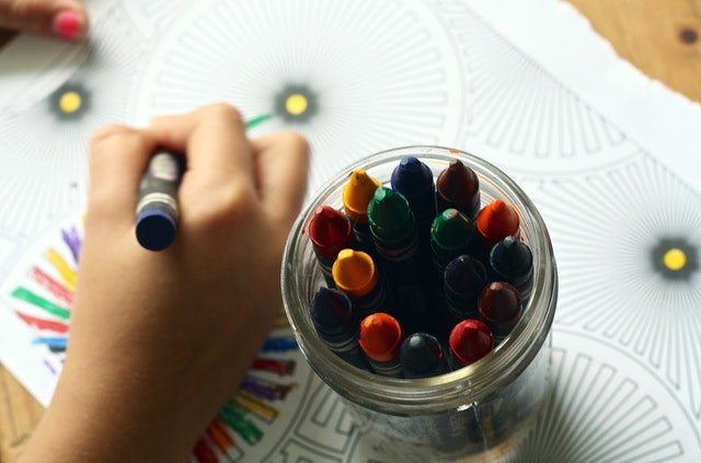 Crayons and Colouring Book